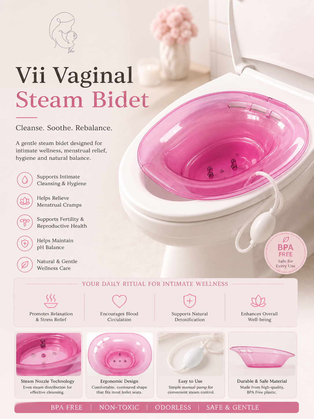Vii Vajinal buhar bidet